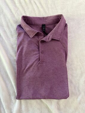 lululemon dark heather plum polo, size medium